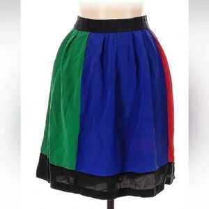 Vintage 90’s Adam Douglass For Adrianna Papell Silk Rainbow Full Skirt Size M